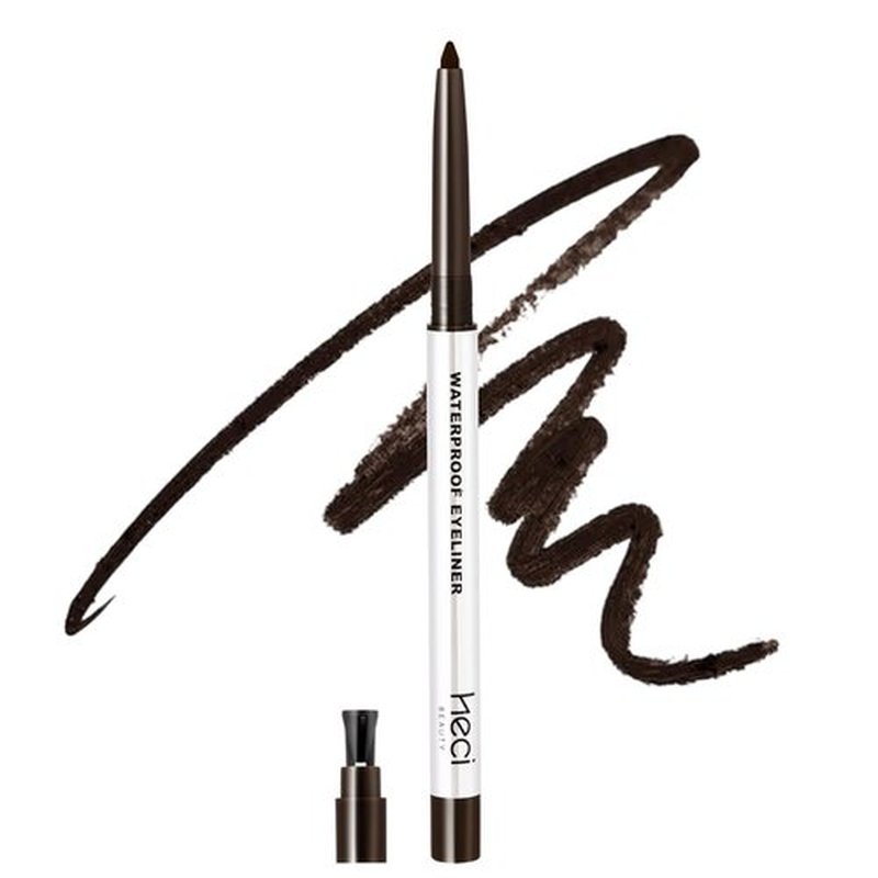 HECI BEAUTY Gel Eyeliner Pencil - Ultra-Smooth, Waterproof & Smudge-Proof | Longwear Dark Brown, 24HR Wear