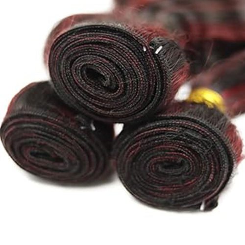 P1B/99J Highlight Burgundy Human Hair Bundles Body Wave 24 24 24 Inch Burgundy Bundles 100g per Bundle 300g Total Color Black mix 99J Brazilian Remy Hair
