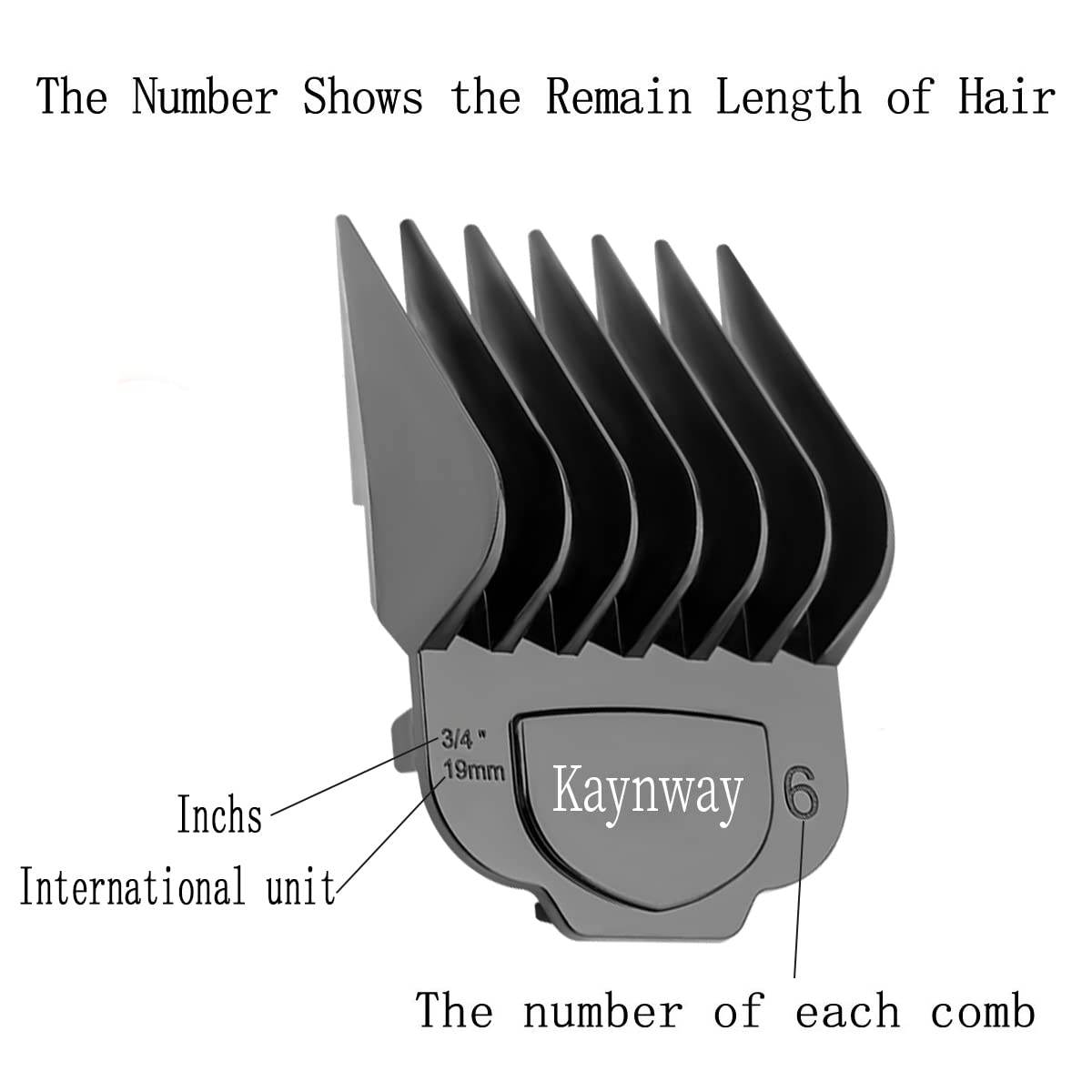 Kaynway for Andis Magnetic Clipper Guards 10PCS, Upgrade Professional Clipper Guard Comb Guides for Andis Master Hair Clippers - 1/16" to 1"(Black)