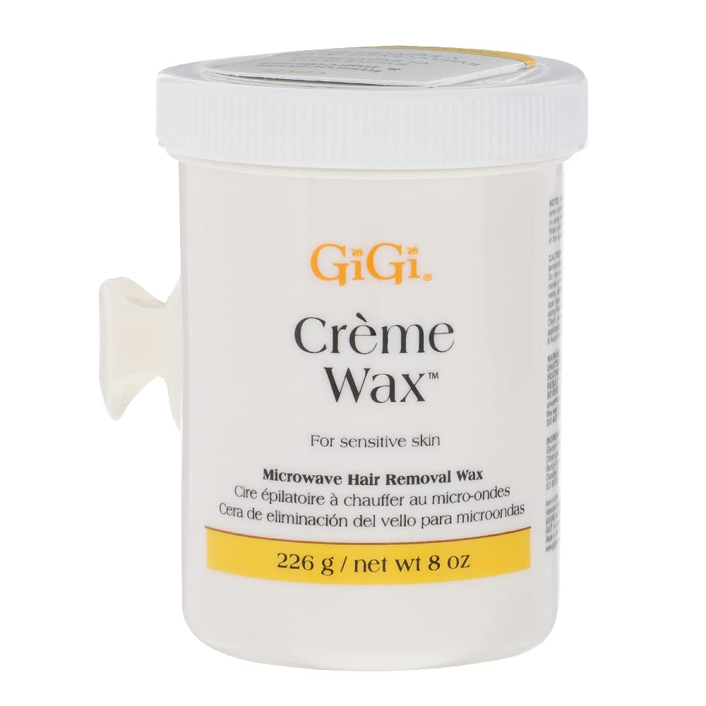 Gigi Crème Wax – Microwave Hair Removal Wax for Face & Body Sensitive Skin, Gentle Smooth Formula, At-Home Waxing, 8 oz