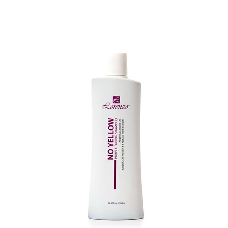 L Lorenzo No Yellow Purple Toning Shampoo - 11.83 fl. oz | Argan Oil, Jojoba Oil & Natural Herb Extracts