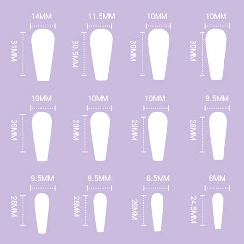 Aksod Glossy Purple Press on Nails Long Coffin Fake Nails Glitter Crystal Rhinestone Ballerina False Nails Full Cover Acrylic Nails Sets for Women and Girls 24Pcs (C)