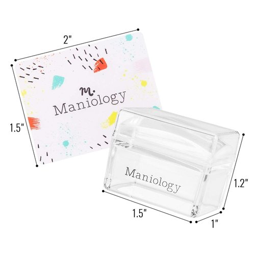 Maniology Ice Cube Clear Rectangular Stamper with Scraper Card | Essential Transparent Nail Stamping Tool for Precise Nail Art Stamp Design Transfer & Placement