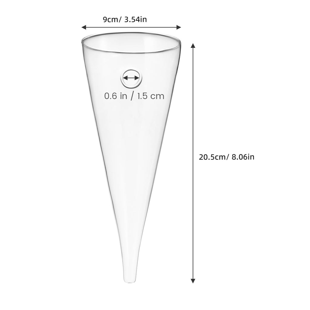Healeved Transparent Circular Cone Glass Vase, Wall Mounted Plant Propagation Station, Ideal Mother's Day Gift, 20.50 cm (H) x 9.00 cm (Diameter)