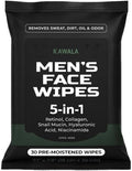 Mens Face Wipes 5-in-1 Anti-Aging Face Cleansing Wipes for Mens Skin Care with Retinol, Collagen, Snail Mucin, Hyaluronic Acid & Niacinamide – Alcohol-Free for Oily or Acne-Prone Skin Woodsy Scent