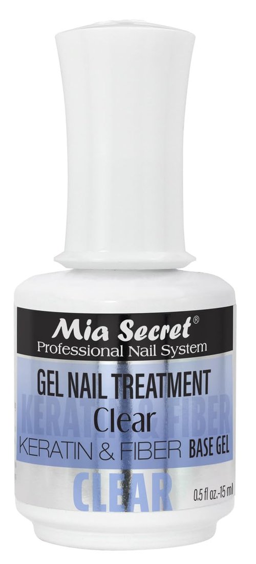 Mia Secret Gel Nail Treatment CLEAR KERATIN Base & Top Gel 15ml - Nail Repair and Strengthening for Nails (Clear)