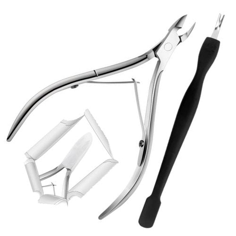 Nail Cuticle Trimmer with Cuticle Pusher Tool. Cuticle Nippers Professional and Nail Cuticle Remover. For Cuticle Care, Use Our Cuticle Cutter and Nail Cuticle Pusher. Stainless Steel Design.