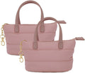 YFGBCX Mini Makeup Bag - Cute Puffy Cosmetic Pouch with Keychain for Lipstick & Coins