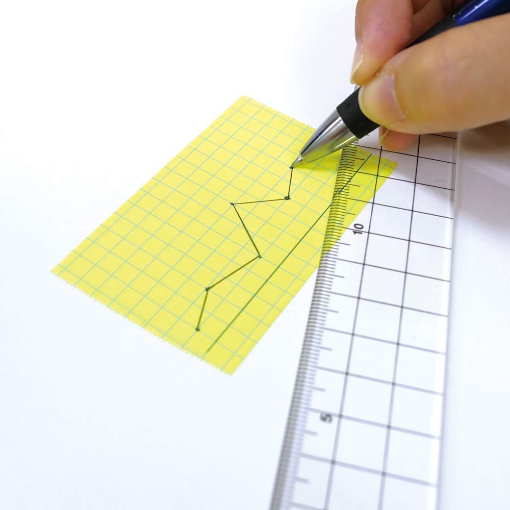 Yamato Memoc Roll Tape, Self-Stick Memo Paper Tape, with Tape Dispenser, 50mm x 10m, 5mm Squared, Yellow, 1 ea. (NRK-50CH-LH)