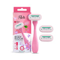 Floren Body Razor | 3 cartridges + 1 handle (5 blades) | Eurpoean Blades | Body hair removal, Aloe Vera Strip, Super Smooth Razor, Hair Removal from hands, legs, Bikini and arms
