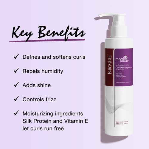 Karseell Curling Perfection Curl-Defining Cream essence repair All Curl Types & Hair Textures, Paraben-Free, 200ML（6.78oz）