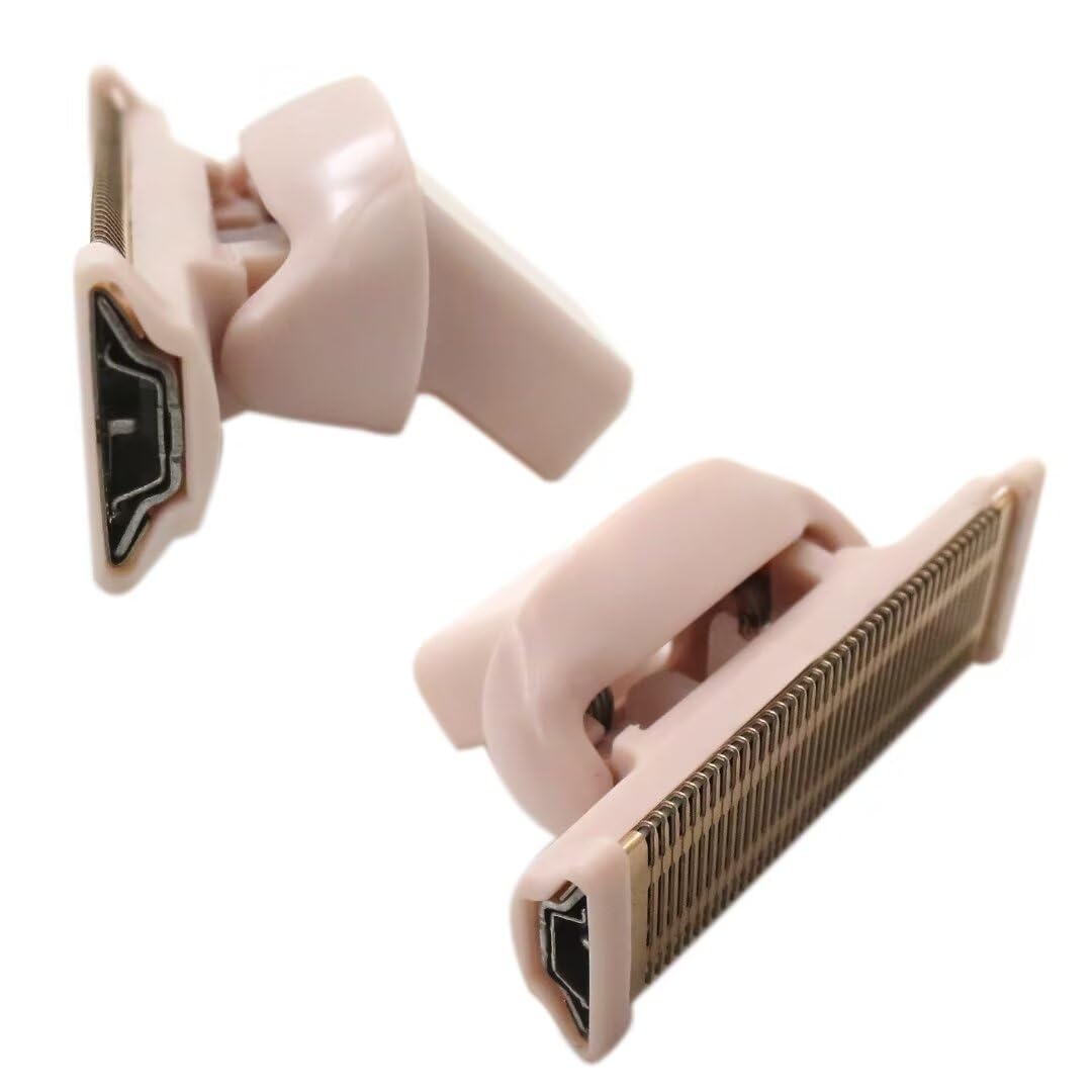 2Pcs Replacement Shaver Head for Women, Rose Gold Plated Body Hair Remover Replacement Head with Covers fit for Flawless Nu Razor by YTXXDEUS