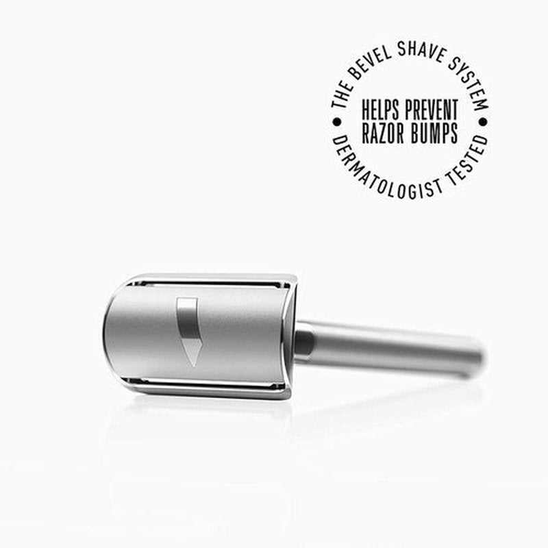Bevel Safety Razor - Brass Weighted Handle with 10 Double Edge Blades | Designed for Coarse Hair, Black