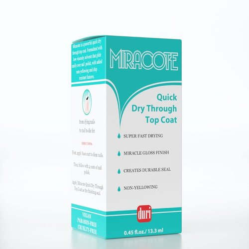 Duri Miracote Quick-Dry Top Coat - High Gloss, Chip Resistant Nail Polish Protector | 3-Pack for Strength & Growth