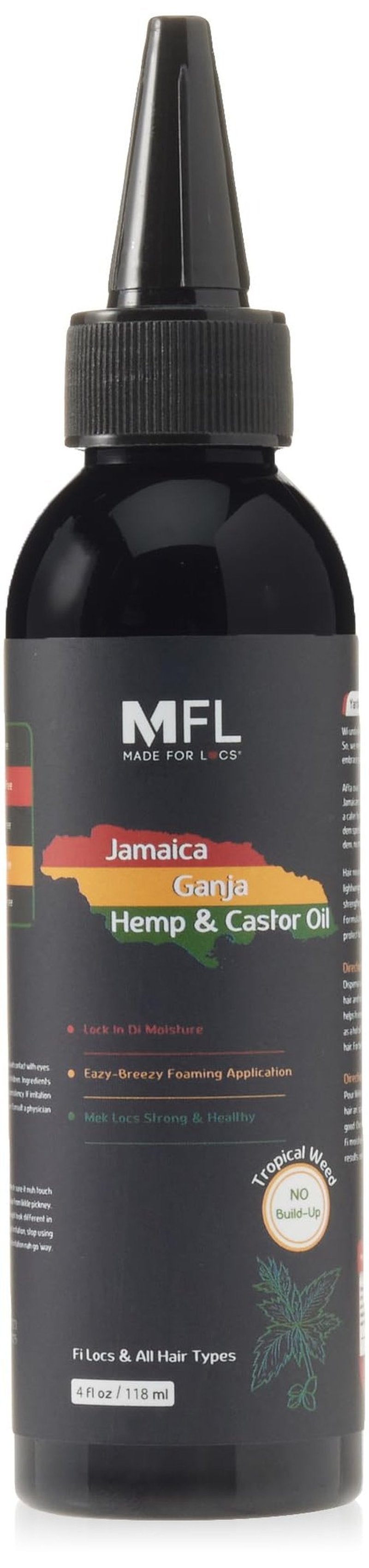 Made For Locs Jamaica Ganja Hemp Locs Oil | Lightweight, Foaming, Conditioning Oil with Tropical Scent - Ideal for Locs & Dreadlocks, 4 oz