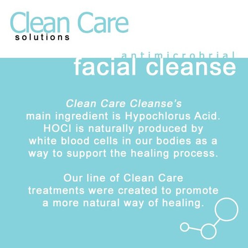 Clean Care Solutions Hypochlorous Acid Facial Cleanse Spray - Antibacterial Face Spray for Natural Acne Treatment - Refreshes, Soothes Irritation, Hydrates Skin - 8oz