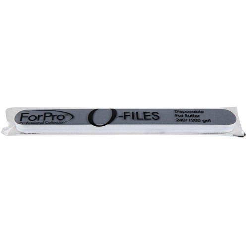 ForPro Professional Collection O-Files Fat Buffer, 240/1200 Grit, Double-Sided Manicure & Pedicure Nail Buffer, Individually-Wrapped, Disposable Nail File, 6” L x .75” W, 50-Count