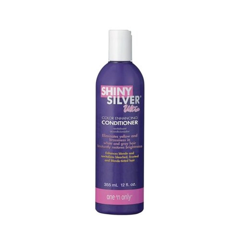 One 'n Only Shiny Silver Conditioner - Purple Formula to Neutralize Yellow Tones | Restores Shine & Moisture (12 oz)