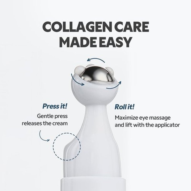 TIRTIR Collagen Lifting Eye Cream - Roller Applicator, Wrinkle Spot Treatment, Revitalizing Moisturizer,Tightening Under Eye For Wrinkles,Fine Lines, Under Eye Bags, Lift Treatment For Men & Women