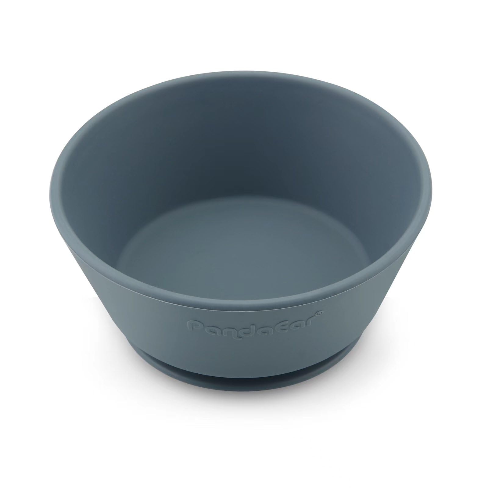 PandaEar 3 Pack Baby Suction Bowls|Silicone Food Bowls First Stage Feeding for Baby Toddler Infant Kids| Food Grade Soft Safe BPA-Free Silicone Toddler Bowls -Blue/Gray