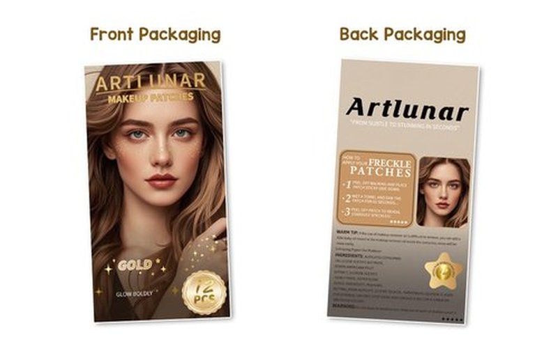 Artlunar 12Pcs Face Glitter Makeup Patches, Glitter Makeup Accessories for Women & Girls, Perfect for Music Festivals, Easter, Concerts, Parties, Halloween & Christmas.(Gold)