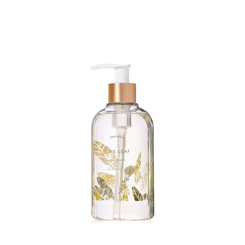 Thymes Moisturizing Hand Wash Soap - Luxurious Glycerin & Olive Oil Formula - Herbaceous Fresh Fragrance (Olive Leaf, 8.25 oz)