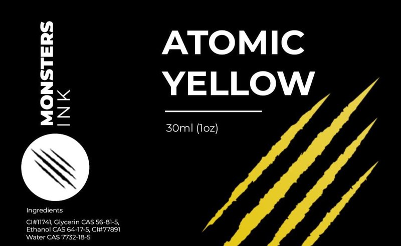 Yellow Tattoo Ink by Monsters Ink Tattoo (Atomic Yellow, 1oz)