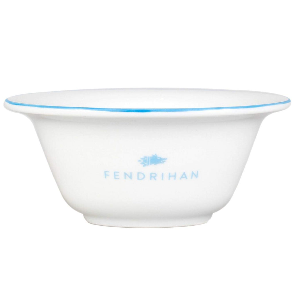 Fendrihan Porcelain Shaving Bowl, Hand-Painted Light Blue Rim