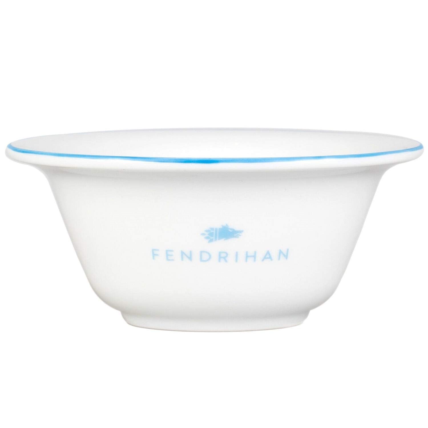 Fendrihan Porcelain Shaving Bowl, Hand-Painted Light Blue Rim