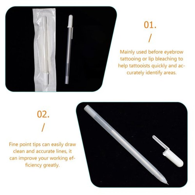 minkissy 6Pcs Eyebrow Mapping Pencil - White Eyebrow Pen White Microblading Markers for Skin Makeup Position Mapping Mark Tools Brow ()