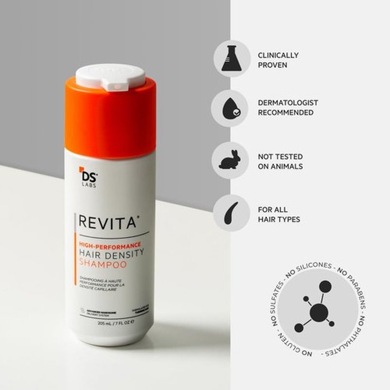 DS Labs For Men & Women Revita Shampoo - Scalp Refreshing Cleanse for Fuller Looking, Volumizing, Lightweight Hydration, Sulfate & Silicone Free, Color Safe, 100 mL
