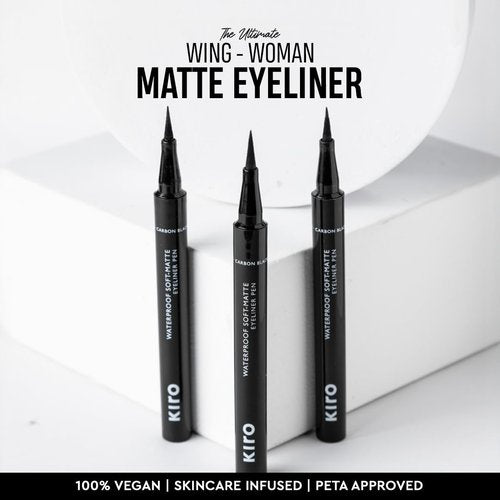 KIRO Soft-Matte Waterproof Eyeliner Pen – Carbon Black | Smudge-Proof, Vegan & Paraben-Free | High-Precision Liquid Eye Pen with Quick-Dry Formula | Intense Matte Finish | 24-Hour Stay | 1.1 ml