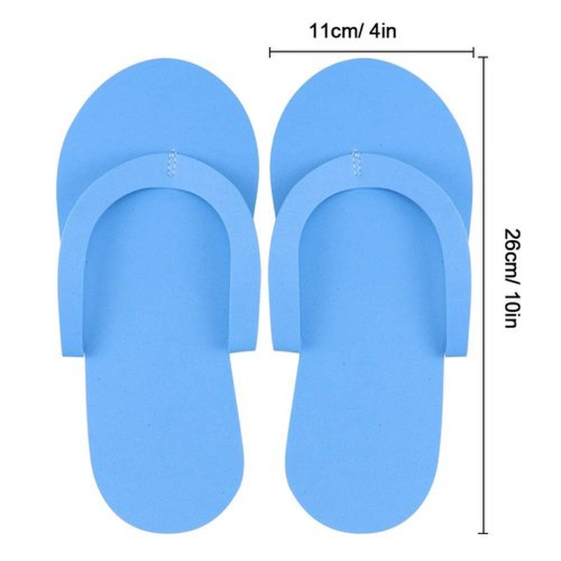 Hysagtek 12 Pairs Disposable Slippers Shower Sand Pedicure Beach Light Weight Foam Flip Flops, Sandals Random Color