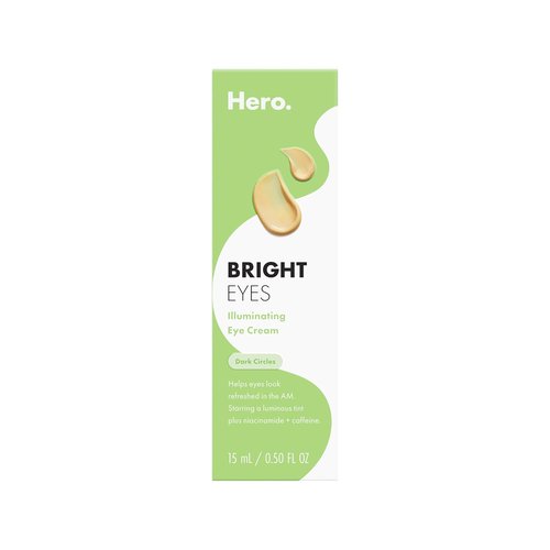 HERO COSMETICS Bright Eyes Eye Cream - Reduces Dark Circles with Cooling Stainless Steel Tip | 0.5 fl oz