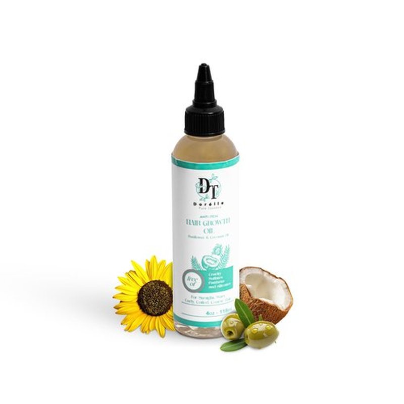 Dorelle Pure Essence Hair Growth Oil for Curly, Coarse & Afro Hair – Sulfate Free Scalp for Hair Growth – Oil with Coconut, Rosemary & Peppermint – Kumquat Scented