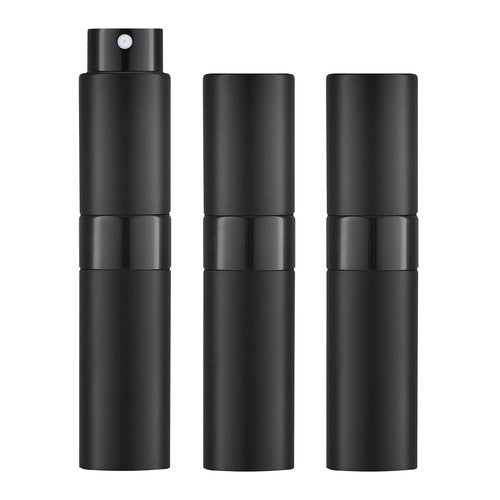 LISAPACK 8ML Travel Perfume Spray Bottle - Portable Cologne Dispenser (3 PCS) | Black Travel Essentials