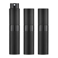 LISAPACK 8ML Travel Perfume Spray Bottle - Portable Cologne Dispenser (3 PCS) | Black Travel Essentials