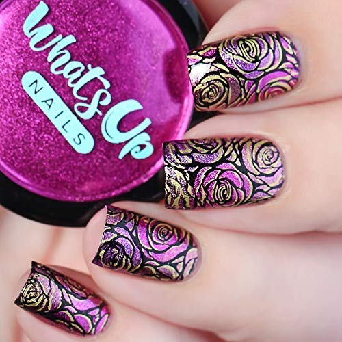 Whats Up Nails - Blossoming Stamping Plates 2 Pack (B037, B044) for Nail Art Design