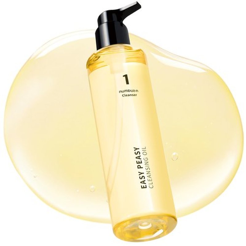 numbuzin No.1 Easy Peasy Cleansing Oil, Lightweight Makeup Remover & Facial Cleanser, Waterproof Makeup & Blackhead Care, Corn & Macadamia Seed Oil, Fragrance-Free, 6.76 fl oz