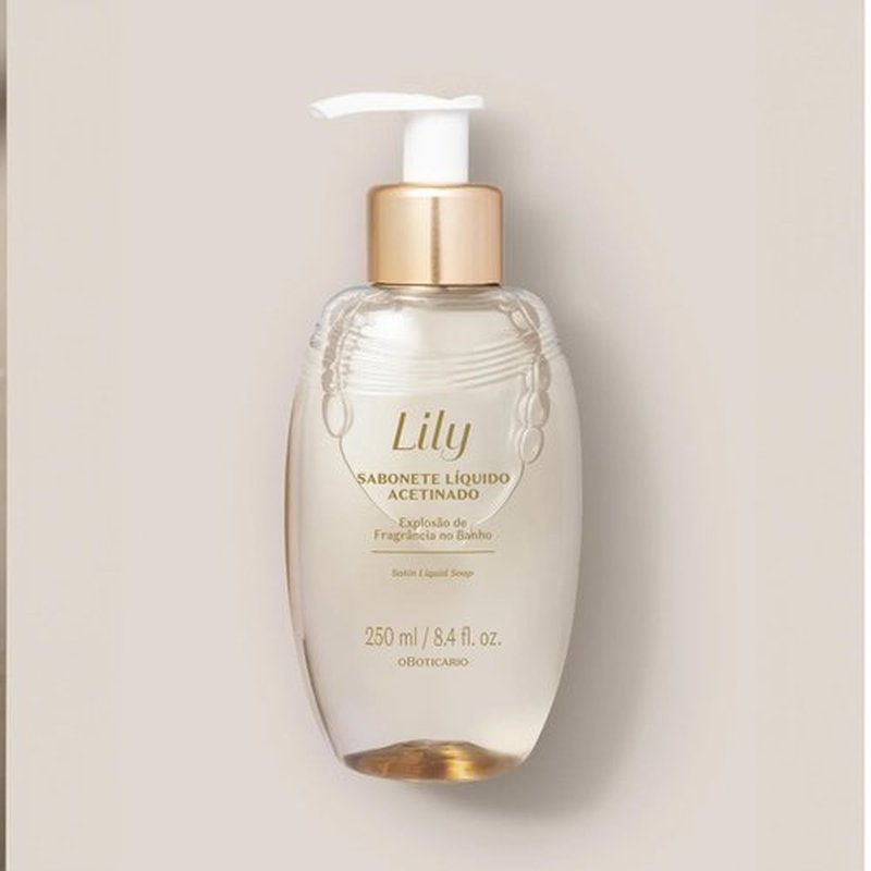O Boticário Lily Satin Body Wash, Sophisticated Bath & Shower Gel Soap for Luxurious Soft Skin, Lily Fragrance Scented, 8.4 Ounce (250ml)