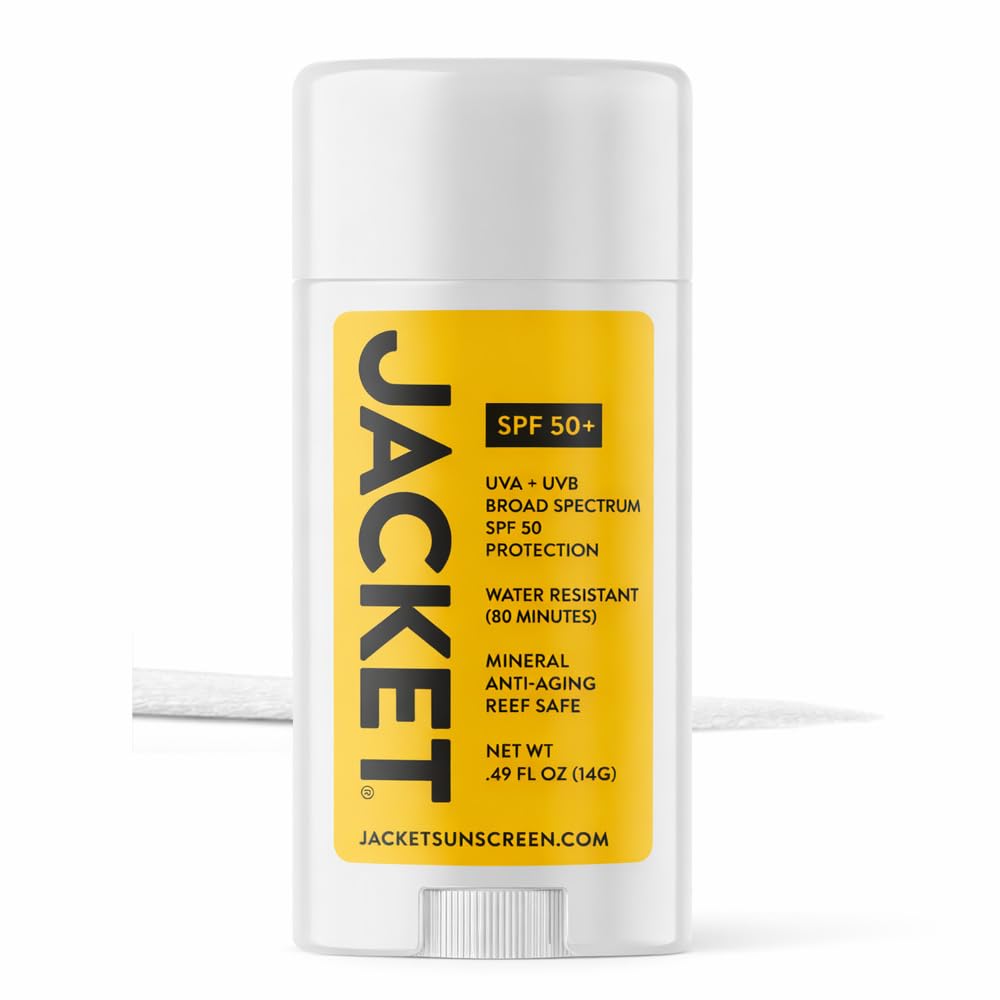SPF 50+ Mineral Sunscreen Stick for Face & Body, Broad Spectrum UVA/UVB Protection, Water-Resistant Non-Comedogenic Sunblock, Vegan Zinc Oxide Formula with Moisturizing Oils, Travel-Friendly Solid SPF