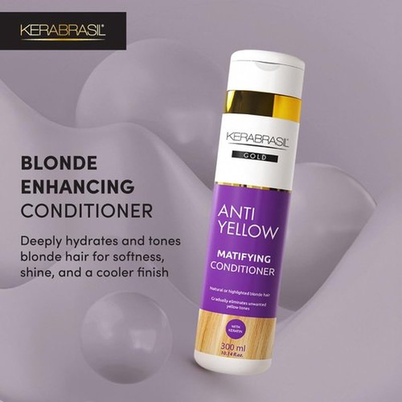 Antiyellow Conditioner - Neutralizes Brassy Tones & Enhances Cool Blonde - Deep Hydration for All Hair Types