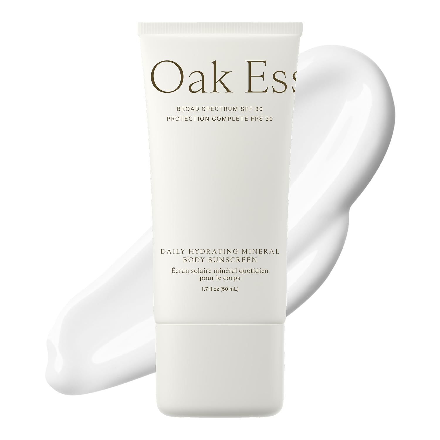 Oak Essentials Daily Hydrating Mineral Body Sunscreen SPF 30, Broad Spectrum 11% Non-Nano Zinc Oxide Sunblock, Lightweight Mineral Sunscreen for Dry Skin, Fast-Absorbing, Non-Greasy Finish