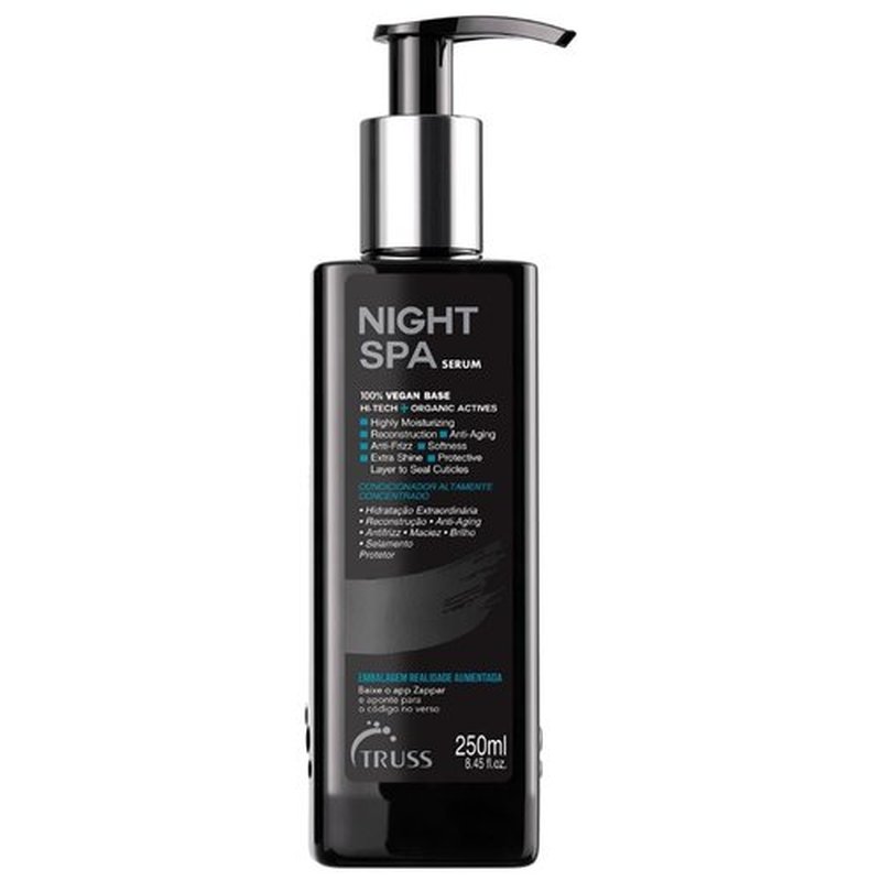 TRUSS Night Spa Overnight Hair Serum - Intense Hydration & Reconstruction for Dry Hair - Vegan Formula (8.45 oz)