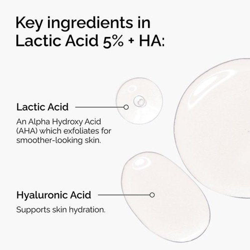The Ordinary Lactic Acid 5% Exfoliating Serum - Hydrating Formula for Smoother Skin, 30ml