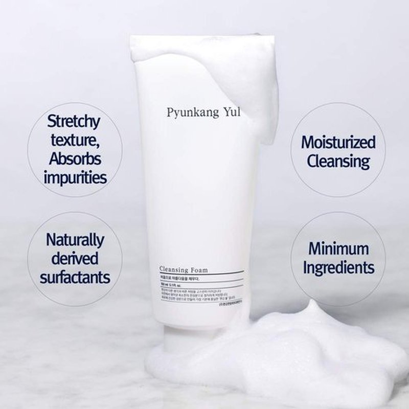 PYUNKANG YUL Cleansing Foam - Gentle Korean Facial Wash for All Skin Types - Moisturizing Coconut Extract - 5.1 Fl. Oz