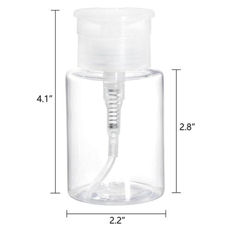 Hedume 16 Pack Nail Polish Remover Pump Empty Dispenser Bottle, Push Down Pump Dispenser, Empty Makeup Container for Alcohol, Acetone, Nail Polish and Makeup Remover, 5 oz