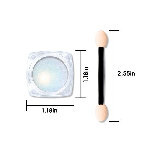 Chrome Nail Powder Kit - 4 Jar Mirror Effect Metallic Holographic Aurora Mermaid Pigment Chrome Powder for Nail Decoration, Nail Art, and Resin Crafts (0.8 g)