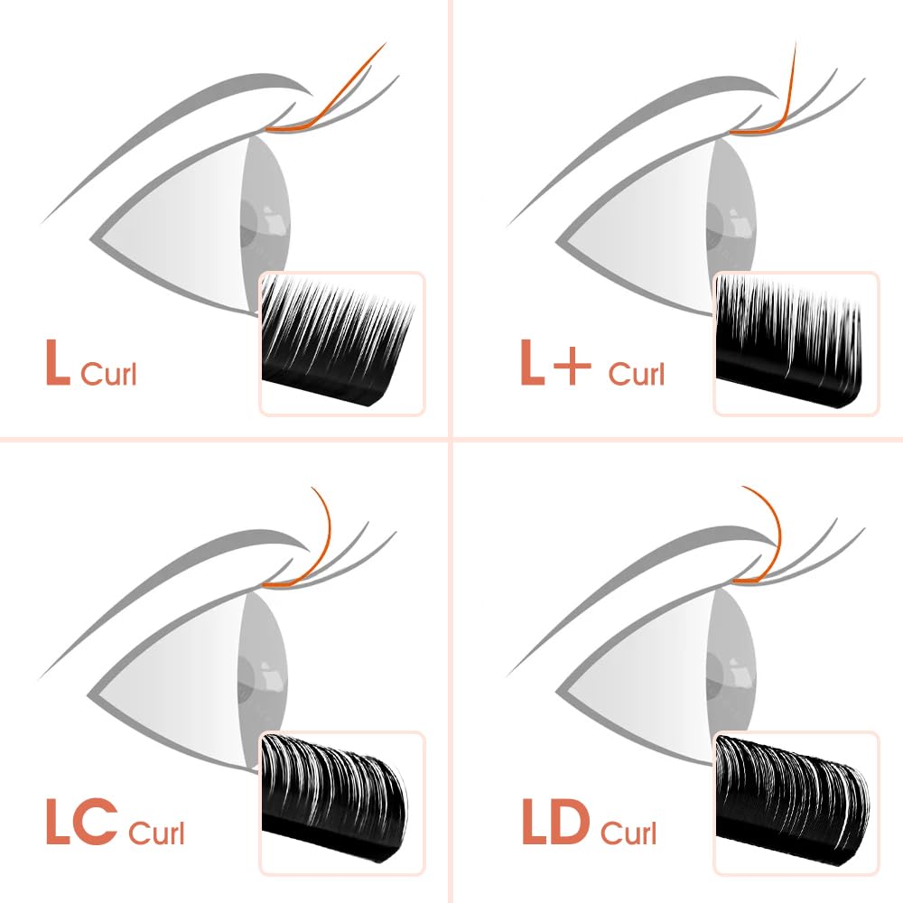 NATUHANA Classic Eyelash Extensions L Shaped Volume 0.10 L Curl Thickness 8-15mm,Matte Black Individual Eyelashes Tray Professional Supplies for Lash Techs(0.10-L,8-15 Mix)