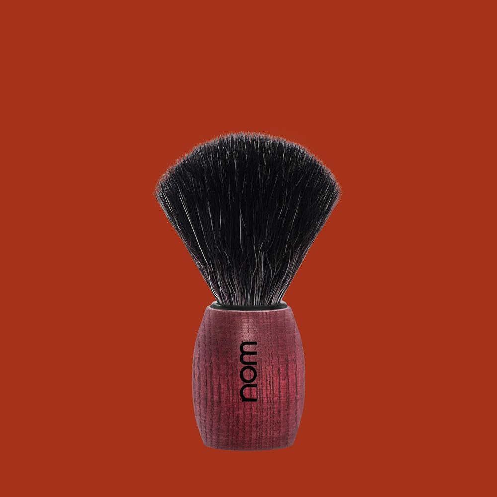 NOM Ole Shaving Brush | Vegan Shave Brush for Shaving soaps and creams | sustainable eco-friendly and reusable | Exfoliating Shaving Brush | Blushed Ash handle